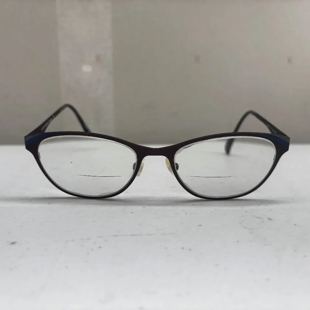 Scott Harris‎ Europa Eyeglasses Frame Only SH-574 52-17-140 Burgundy Blue Gray